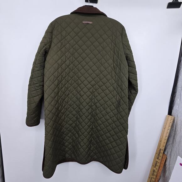 Lauren Ralph Lauren LRL Quilted Barn Coat Women's LG Green Chore Jacket Corduroy - Picture 10 of 16